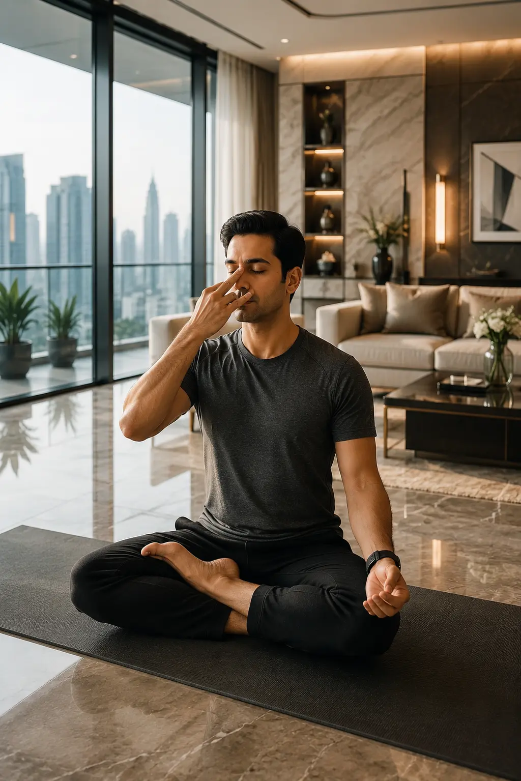 Certified meditation and pranayama yoga instructor at home session in Delhi NCR
