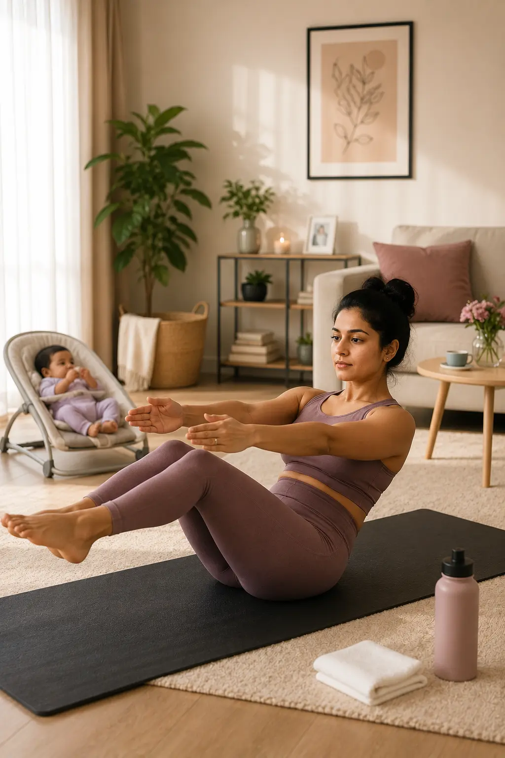 Certified postnatal yoga instructor at home session in Delhi NCR